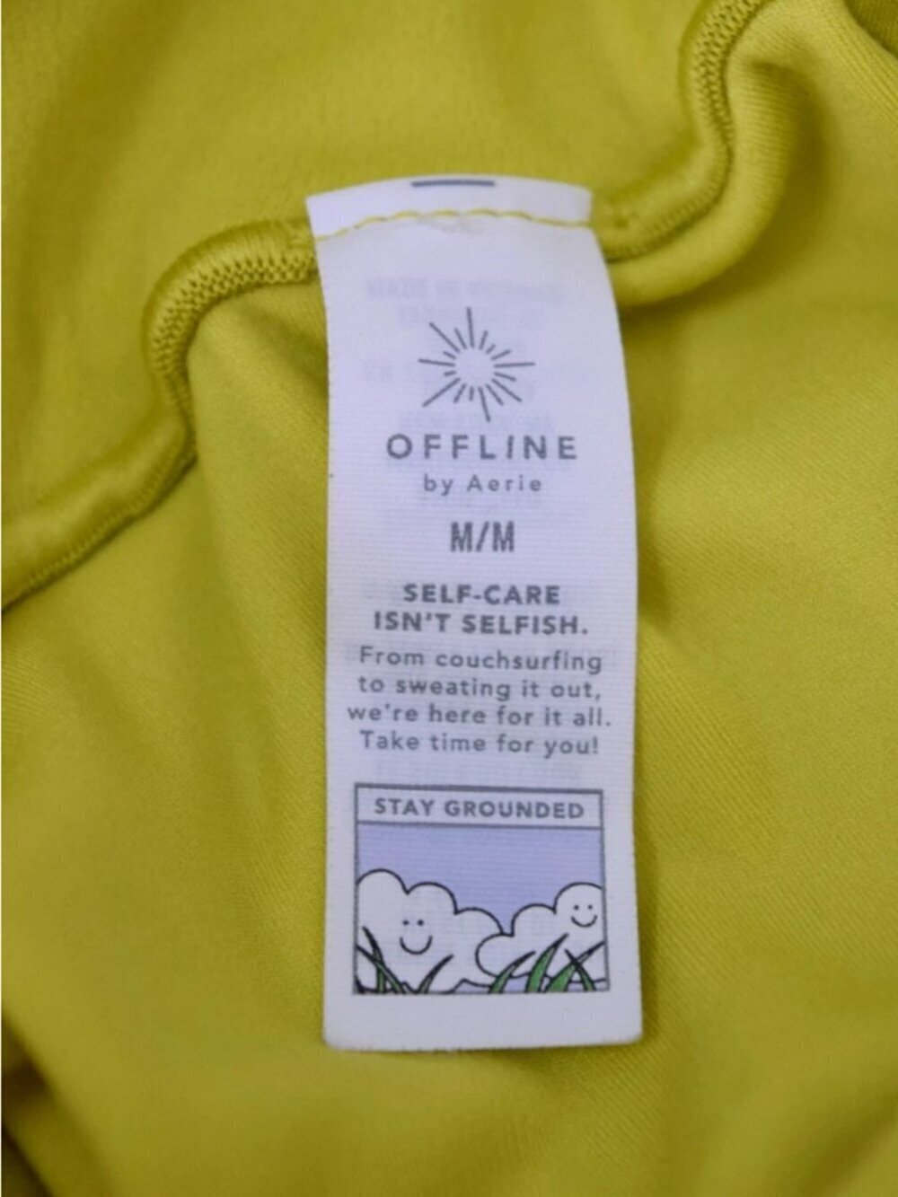 OFFLINE BY AERIE REAL ME SMOCKED NEON YELLOW LEGGING - Picture 7 of 7